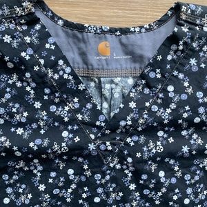 Carhartt Black and Floral Women’s Scrub Top